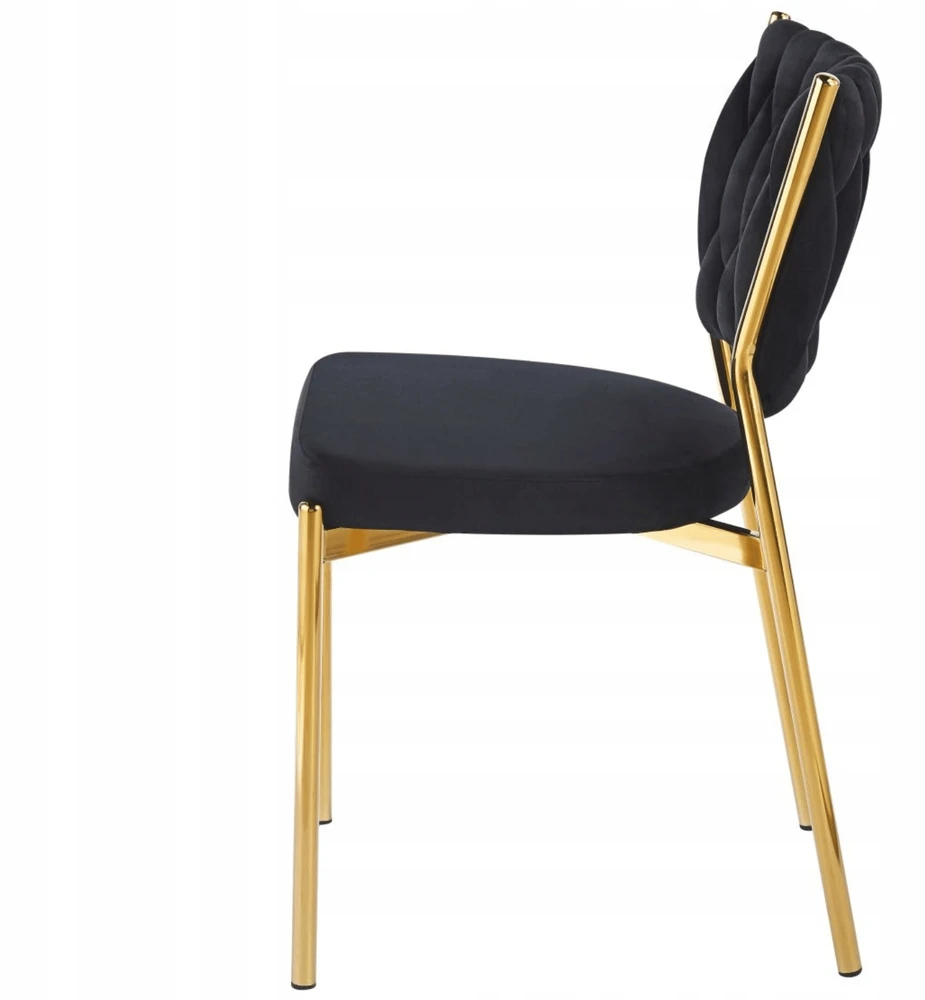 Monovo Velvet Glamour kėdė valgomajam, virtuvės svetainei, Juodas Velvet, Gold TOKIO
