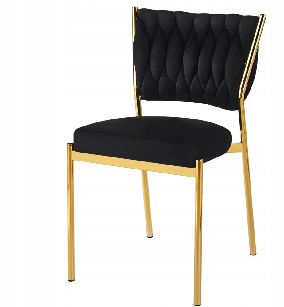 Monovo Velvet Glamour kėdė valgomajam, virtuvės svetainei, Juodas Velvet, Gold TOKIO