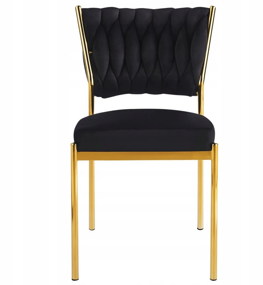Monovo Velvet Glamour kėdė valgomajam, virtuvės svetainei, Juodas Velvet, Gold TOKIO