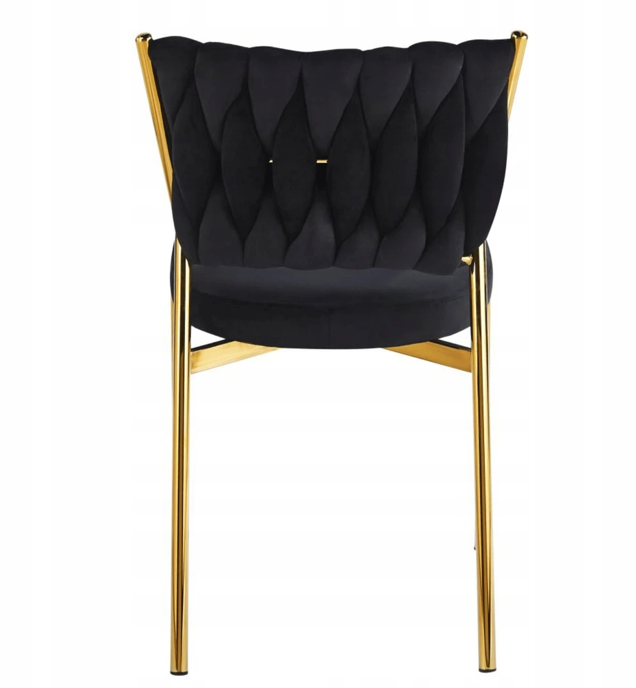 Monovo Velvet Glamour kėdė valgomajam, virtuvės svetainei, Juodas Velvet, Gold TOKIO