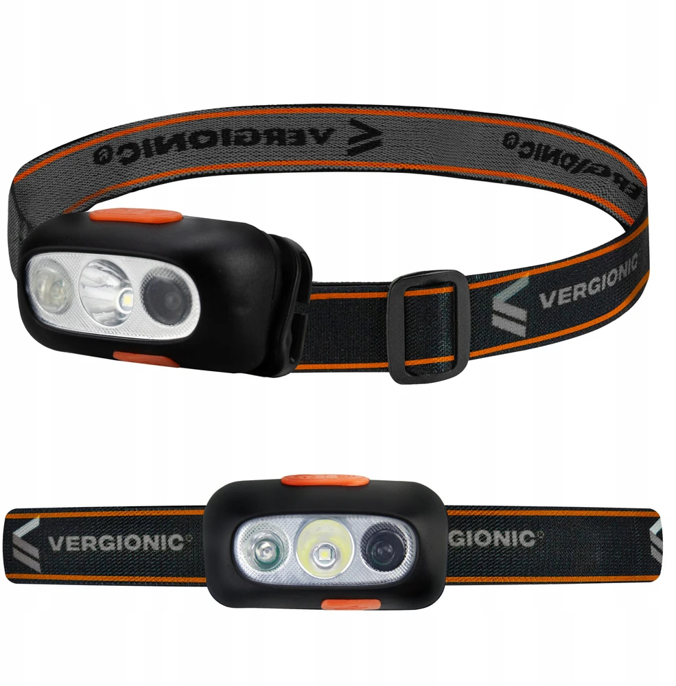 Vergionic LED PRIEKINIS LEMPAS SU JUDESIO JUTIKUMU, USB ĮKRAUKAMŲ PRIEKINIŲ LEMPŲ RINKINYS