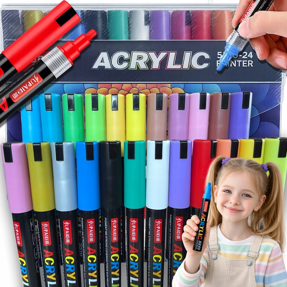 Verk Group Akryliniai flamasteriai 24 vnt. - vandeniui atsparūs