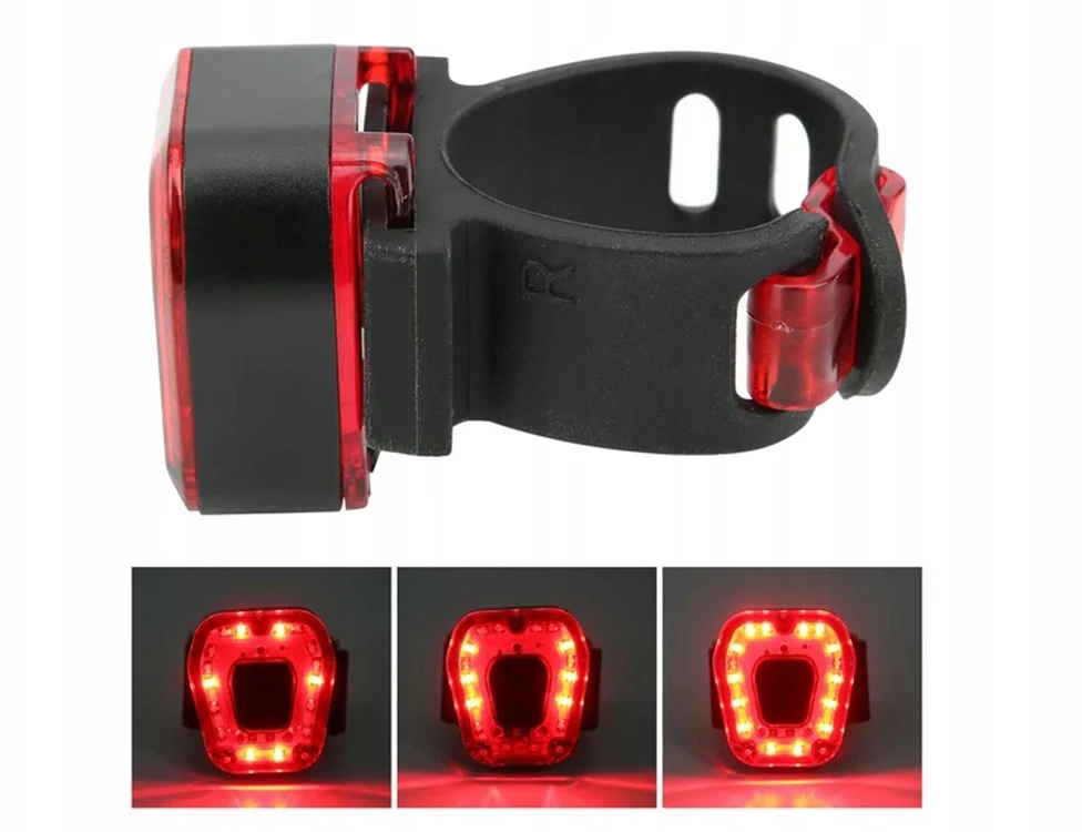 Verk Group Dviračio galinis žibintas 14 LED, juodas, USB įkrovimas