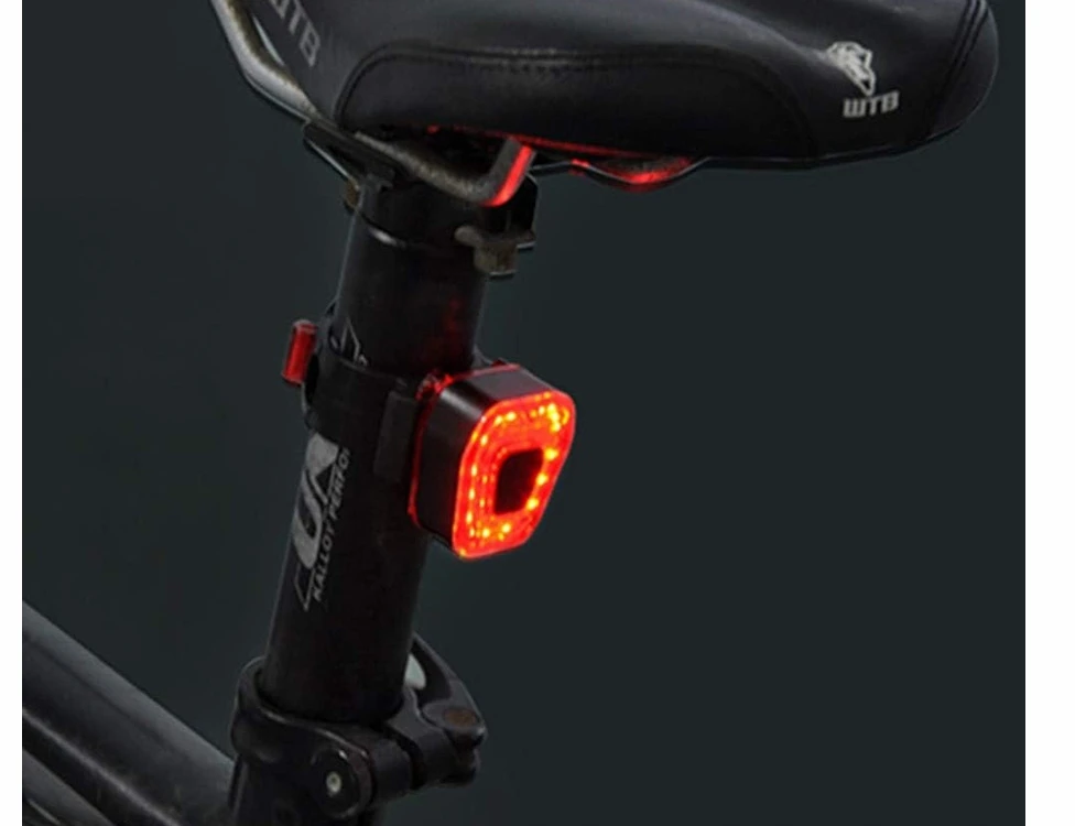 Verk Group Dviračio galinis žibintas 14 LED, juodas, USB įkrovimas