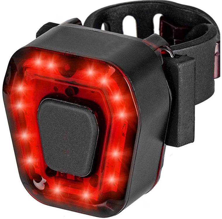 Verk Group Dviračio galinis žibintas 14 LED, juodas, USB įkrovimas