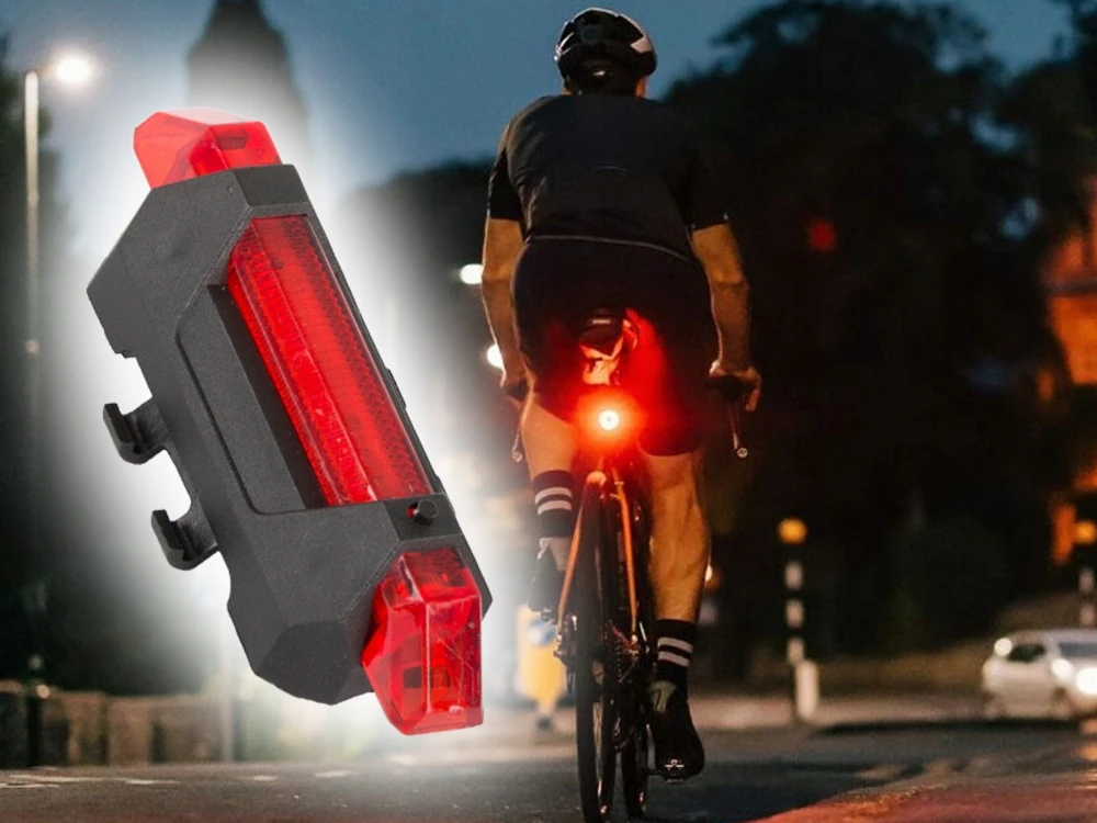 Verk Group Lampka rowerowa led komplektas tył przód usb na rower