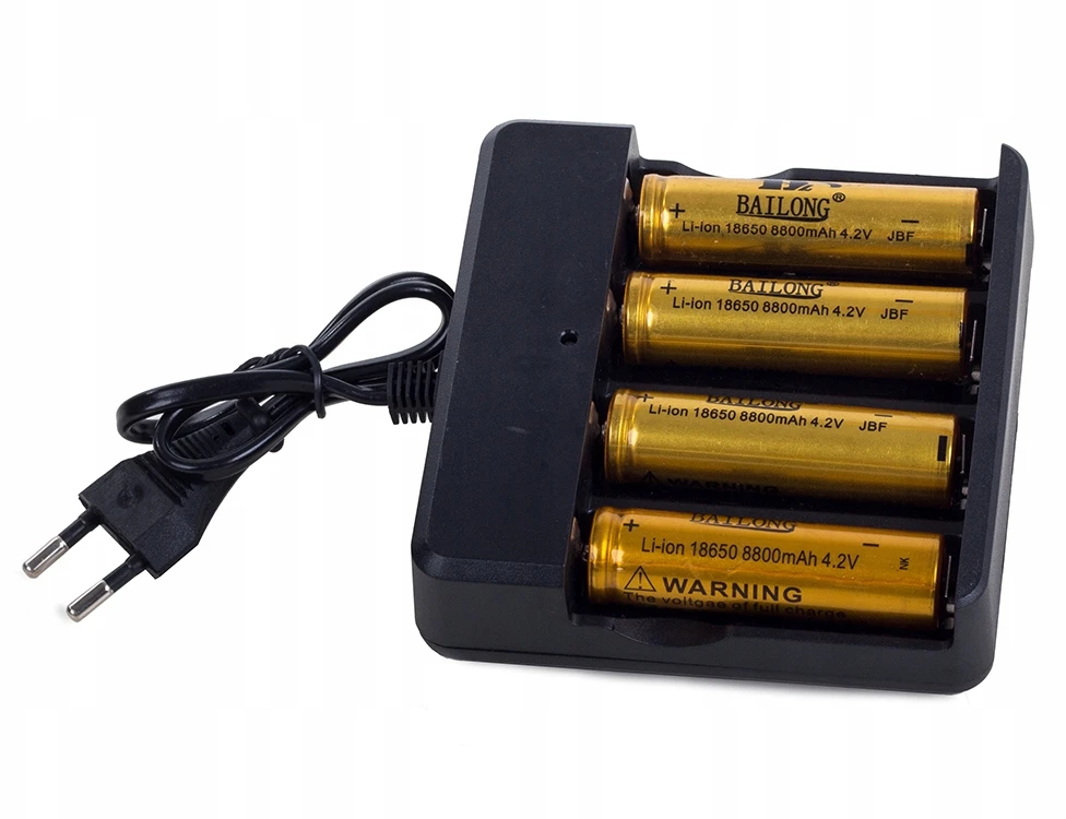 Verk Group Keturgubas ličio jonų kroviklis 18650 su LED indikatoriumi