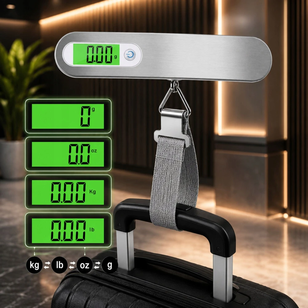 Verk Group Bagažo svarstyklės 50kg su LCD ekranu