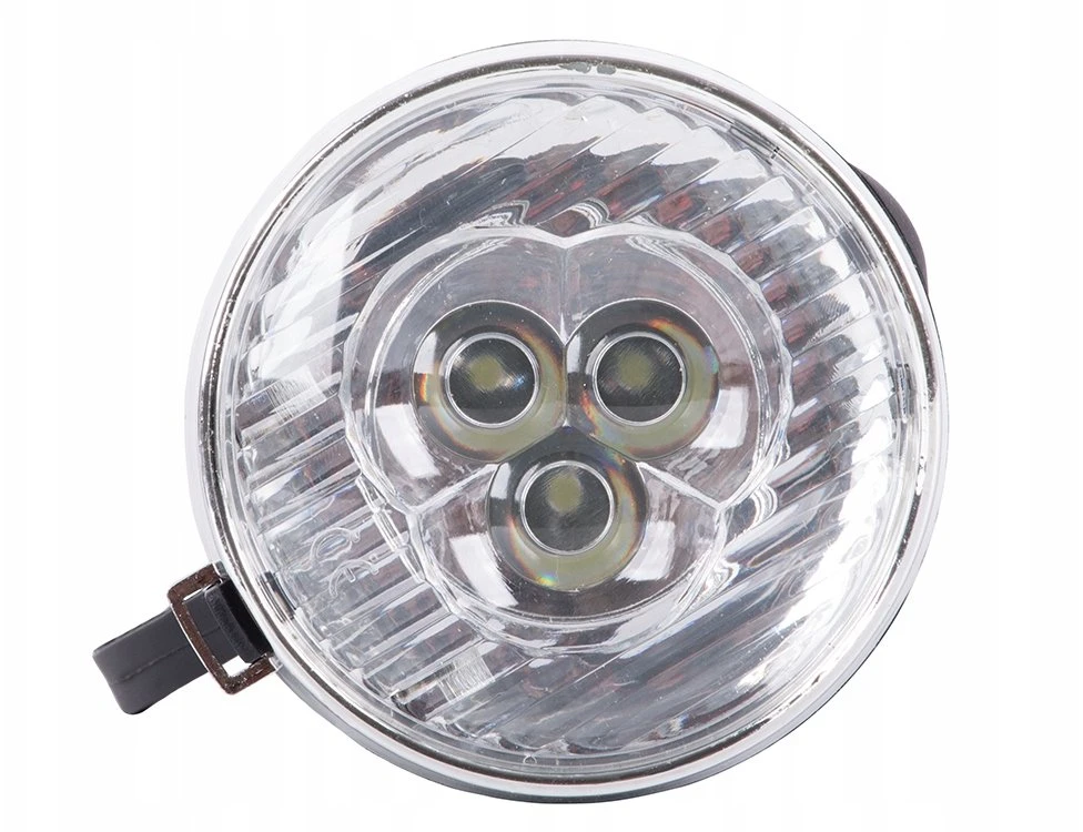 Verk Group Priekinis dviračio žibintas su 3 LED baterijomis, retro stiliaus, chromuotas