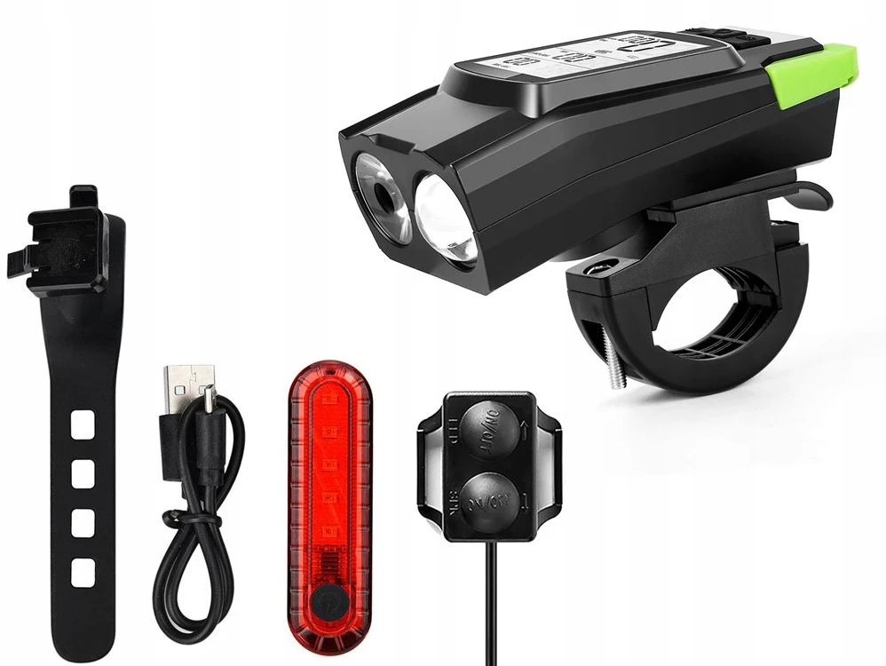 Verk Group Dviračio lempa su LED, belaidis spidometras ir garsinis signalas 3in1