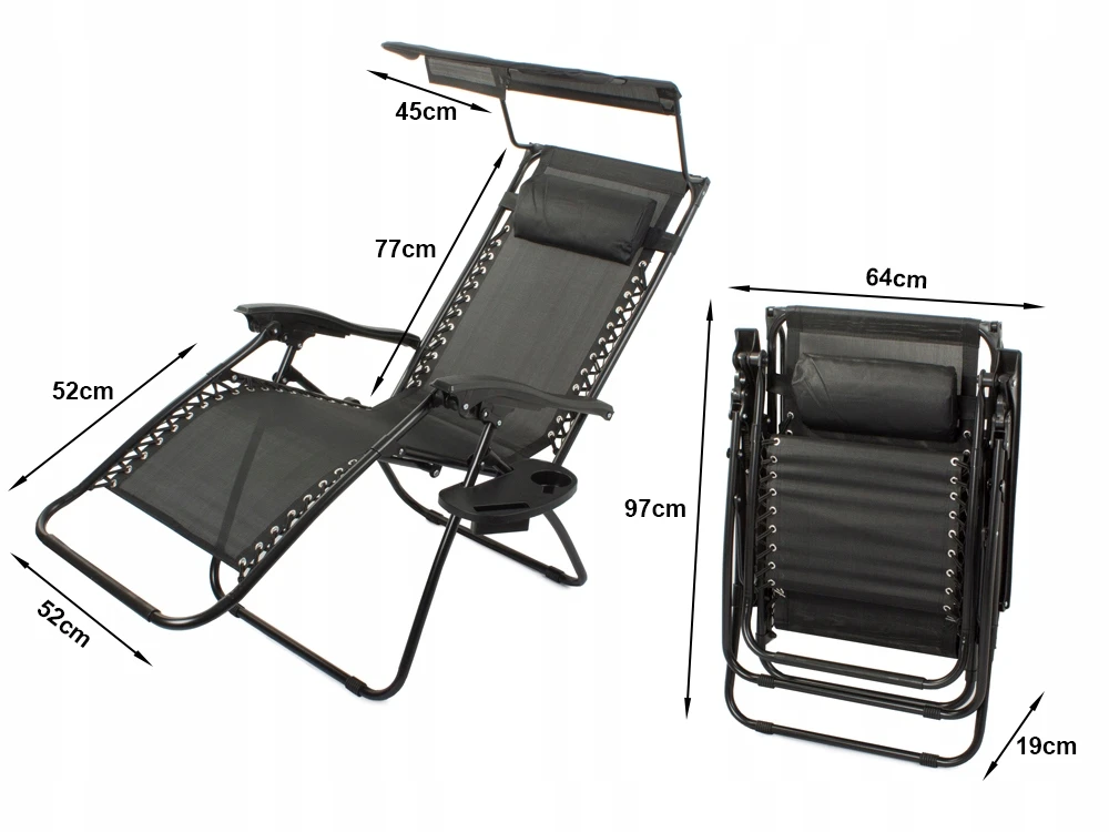 Verk Group Sulankstomas sodo gultas su stogeliu ir staliuku, 140 kg, juodas