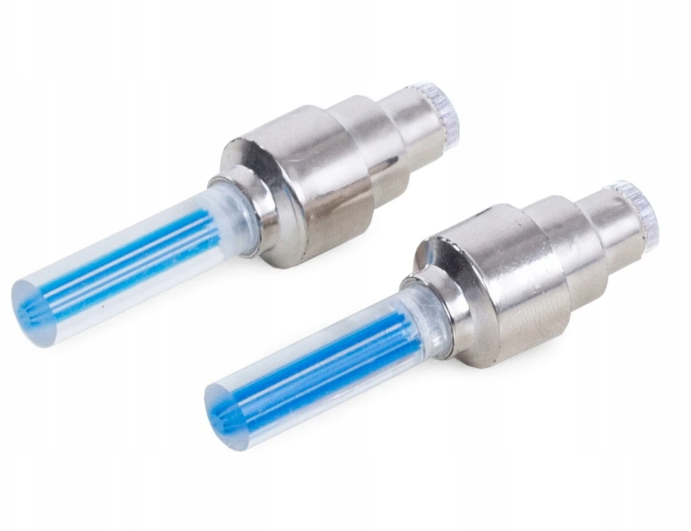 Verk Group Metaliniai dviračių ir automobilių ventiliai su LED apšvietimu, 2 vnt.