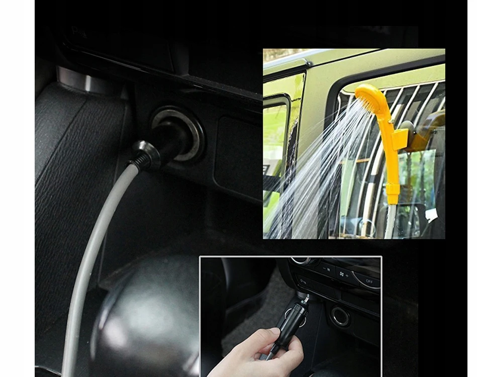 Verk Group Nešiojamas dušas automobiliui 12V su pompa ir priedais
