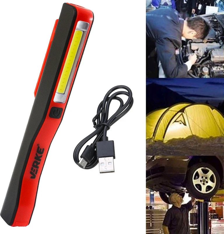 Verke DARBINĖS LEMPAS LED KLOTELĖS ĮKRAUJAMAS DEKLINIMAS SU MAGNETU 3W USB