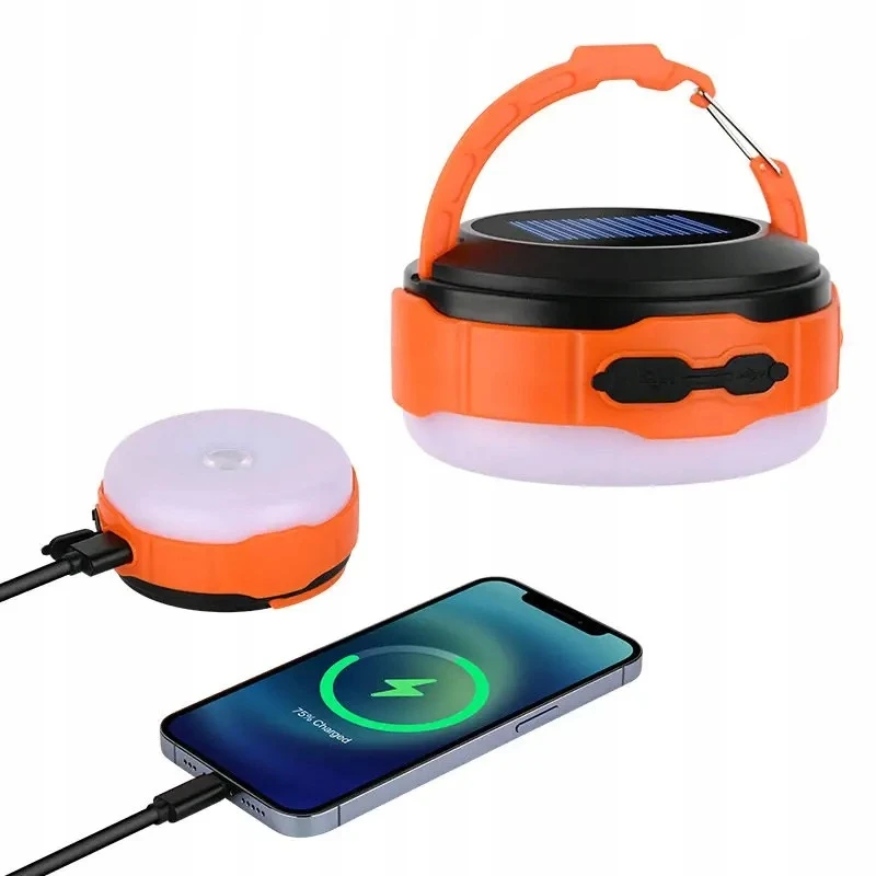 Verke Led darbo ir kempingo lempa su powerbank ir saulės įkrovimu