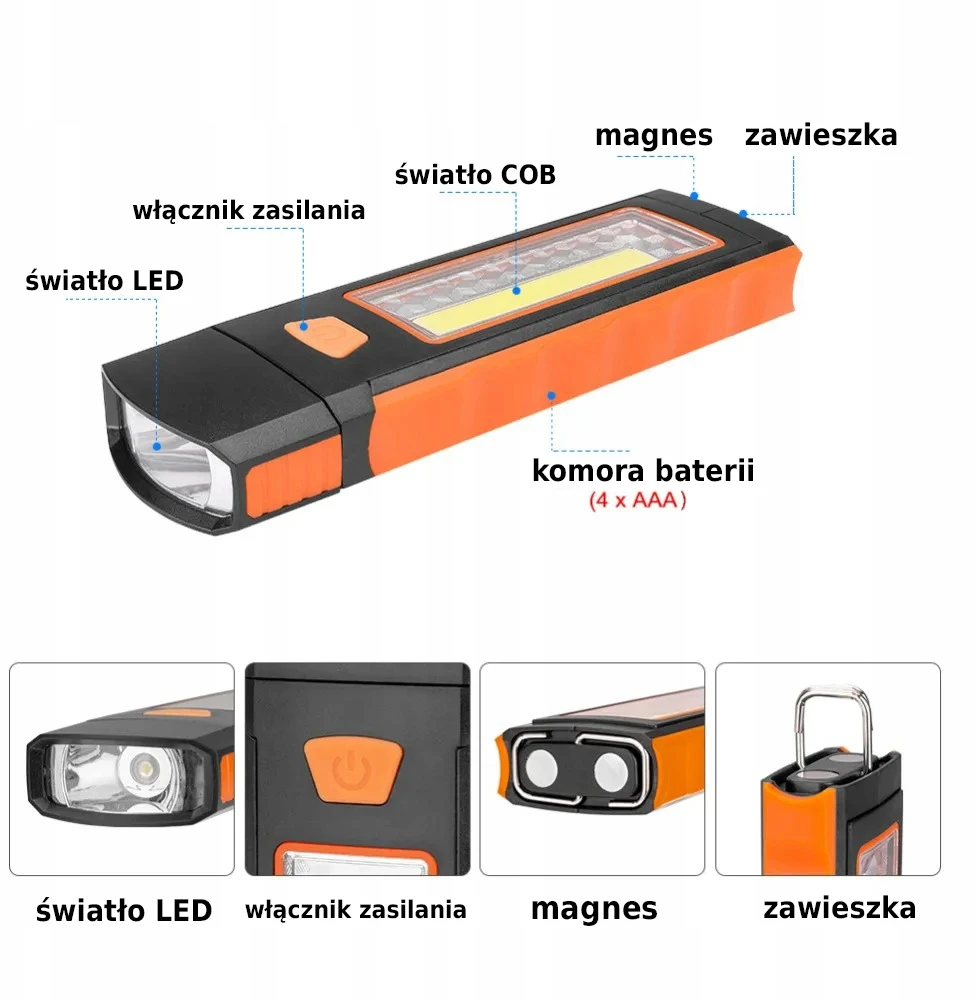 Verke SEMINARAS DARBO LEMPAS COB LED 160 lm + 50 lm
