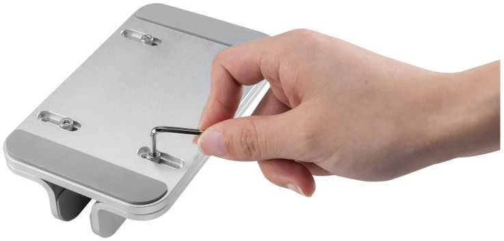 Vertikalus nešiojamojo kompiuterio stovas DELTACO OFFICE aliuminis, 11-17, sidabrinis / ARM-0532