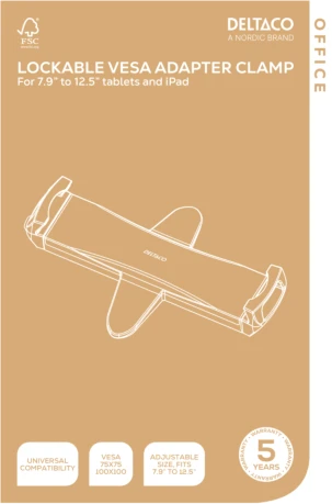 VESA adapteris planšetėms ir iPad'ams DELTACO OFFICE, 7,9"-12,5" / ARM-0533