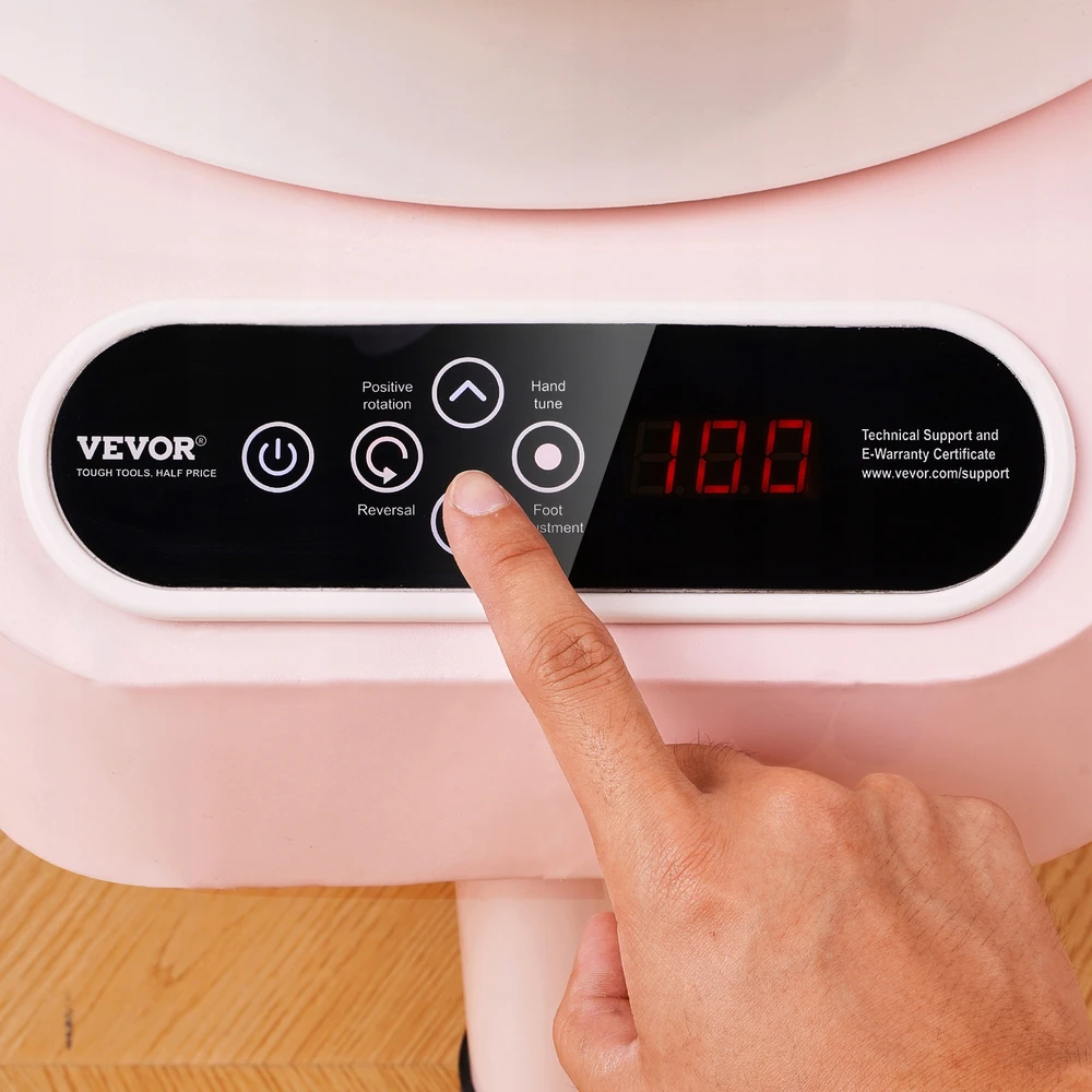 VEVOR Keramikos žiedimo ratas 350W rožinis