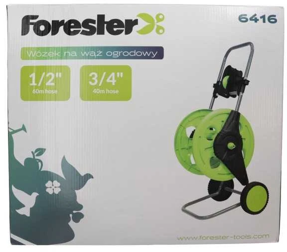 Vežimėlis žarnai 1/2" 60m, 3/4" 40m Forester