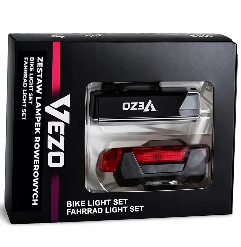 VEZO 2x Dviračio apšvietimas PRIEKINIS GALINIS LED DVIRAČIO RINKINYS USB PRIEKIS GALINIS