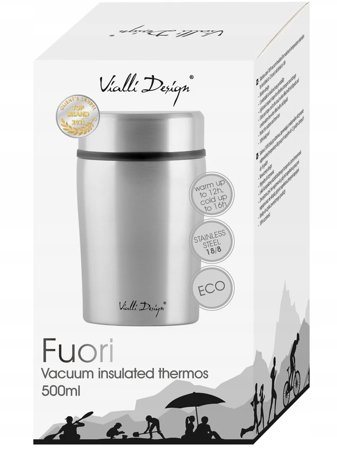 Vialli Design Dinner thermos 500ml matt steel 8050