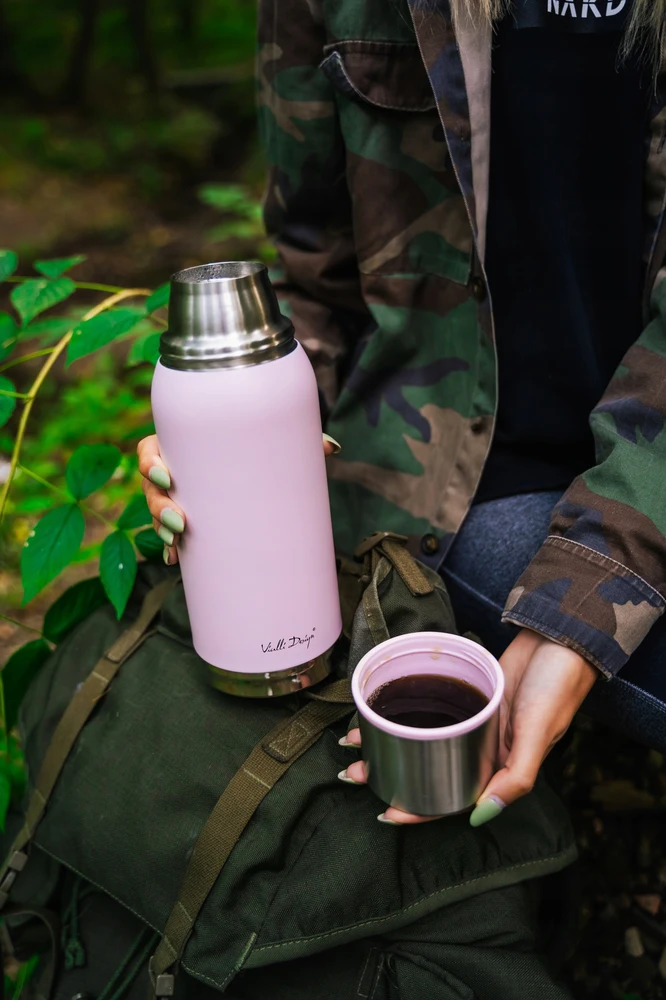 Vialli Design FUORI STEEL THERMOS VACUUM TOURIST TRAVEL ARBATA KAVOS PUODŽIAI 1L