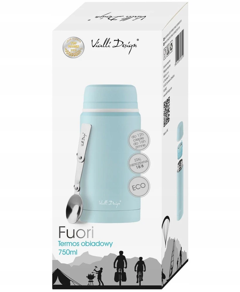 Gertuvė Vialli Design pietų termosas Fuori, 750 ml, mėtų spalvos