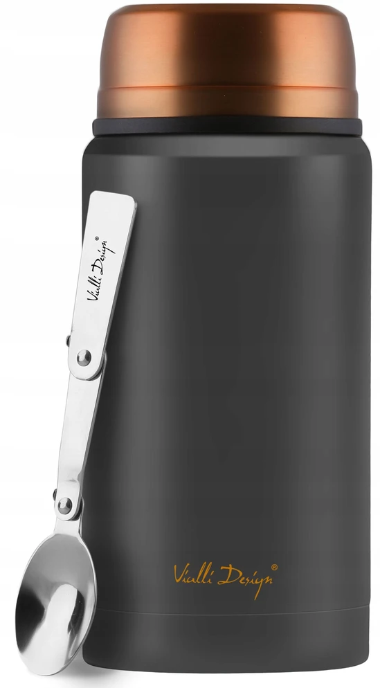 Vialli Design pietų termosas Fuori, 750 ml, juodas/auksinis