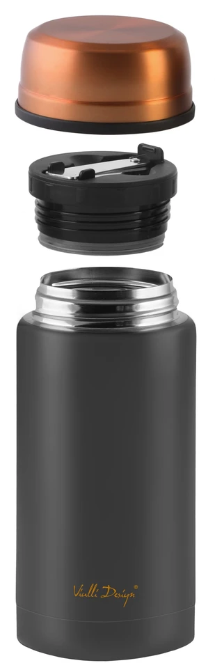 Vialli Design pietų termosas Fuori, 750 ml, juodas/auksinis