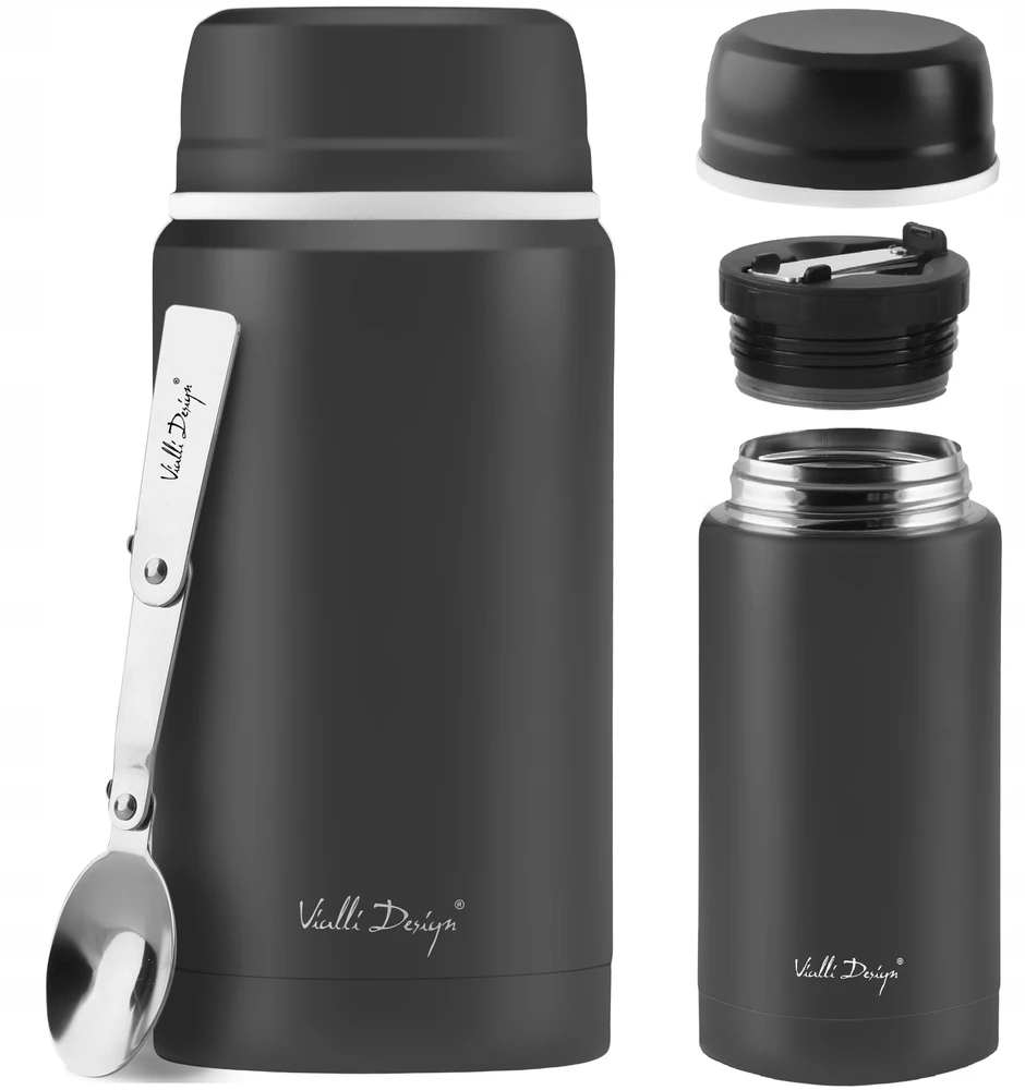 Vialli Design pietų termosas Fuori, 750 ml, juodas