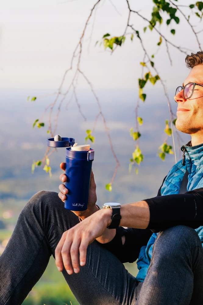 Vialli Design termo puodelis Fuori, 400 ml, tamsiai mėlynas