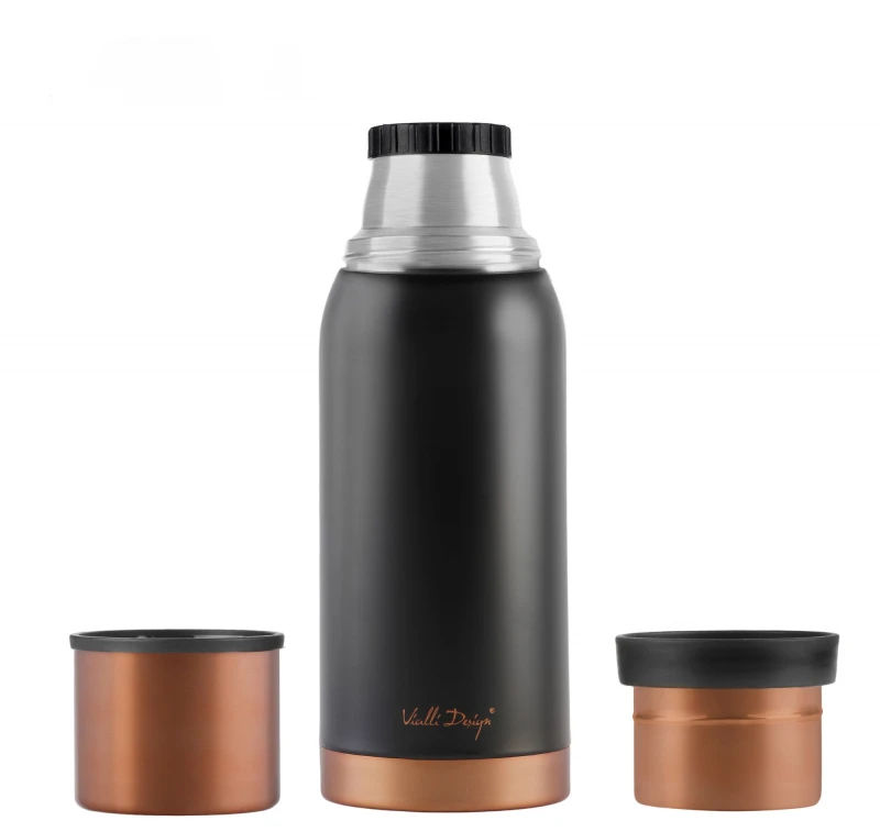 Vialli Design termosas Fuori, 1 l, juoda/auksinė