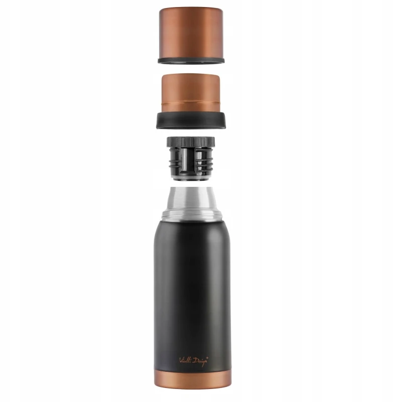 Vialli Design termosas Fuori, 1 l, juoda/auksinė