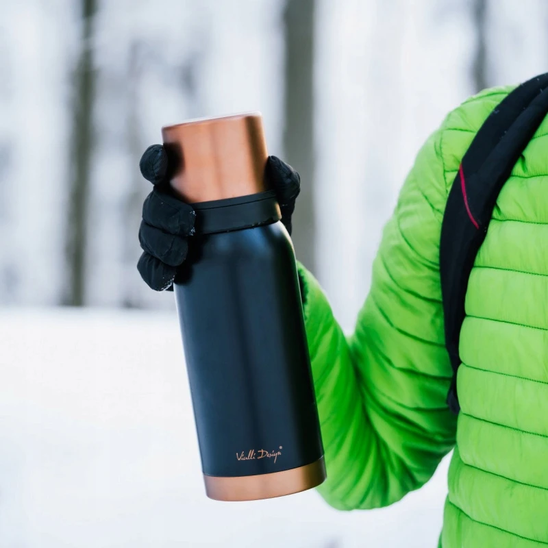 Vialli Design termosas Fuori, 1 l, juoda/auksinė