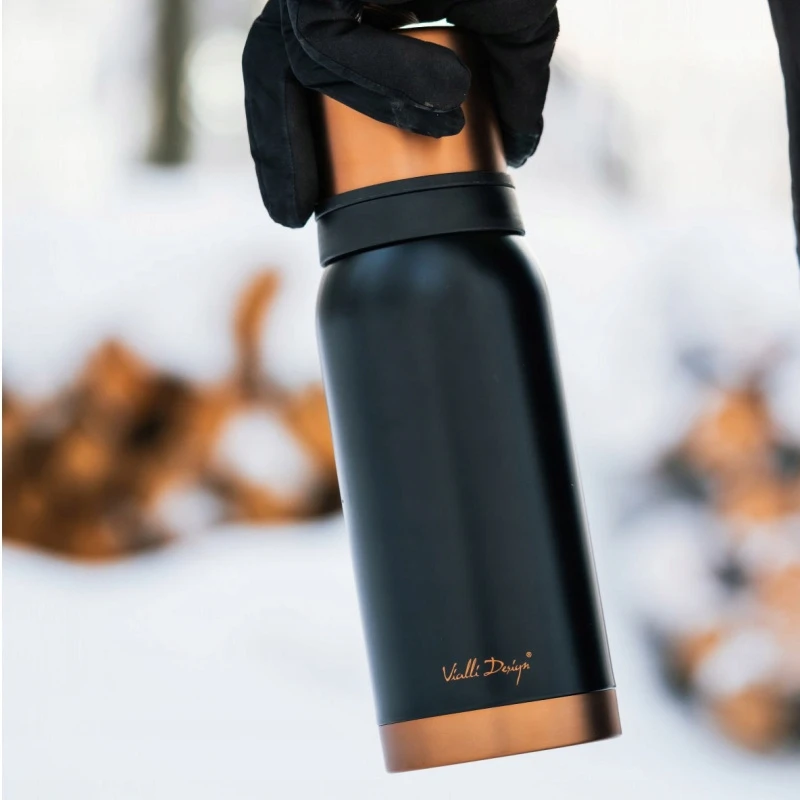 Vialli Design termosas Fuori, 1 l, juoda/auksinė