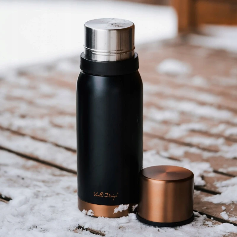 Vialli Design termosas Fuori, 1 l, juoda/auksinė
