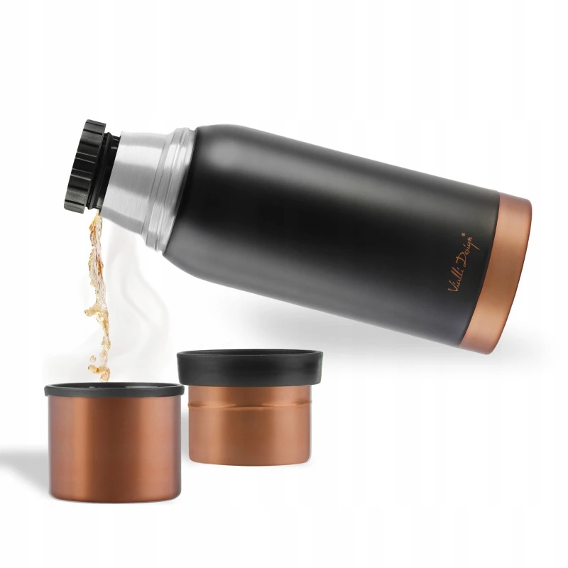 Vialli Design termosas Fuori, 1 l, juoda/auksinė