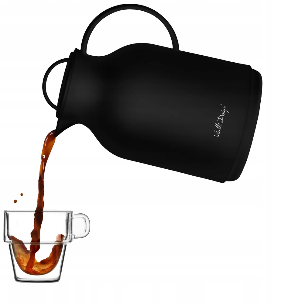 Vialli Design VIALLI THERMOS TERMINIS ĄSUOTIS STIKLINIS Įdėklas KAVOS ARBATA AMO Juodas 1L