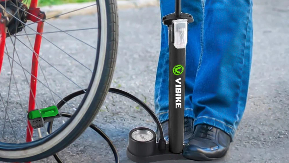 Vibike Rankinis dviračio siurblys su manometru dviračiui