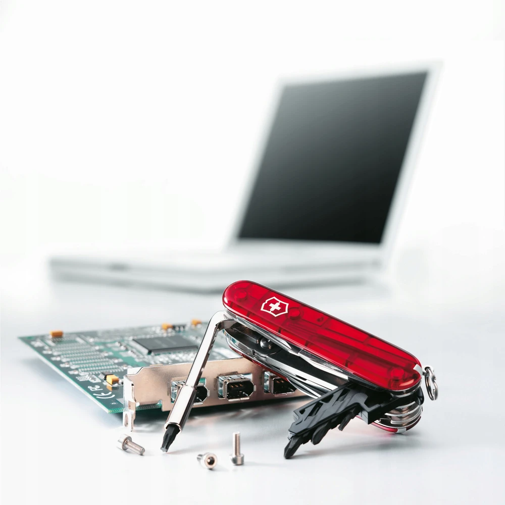 Victorinox V-1.77 25.T kišeninis peilis Cyber Tool M, raudonas permatomas