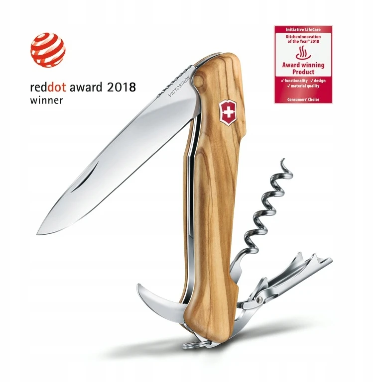 Victorinox Wine Master 0.9701.64 peilis su alyvuogių medžio rankena