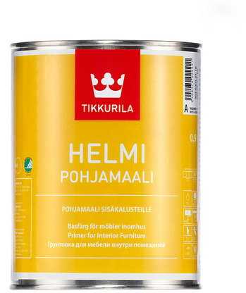 Vidaus darbų medienos gruntas TIKKURILA HELMI POHJAMAALI, matinis, baltos sp., A bazė, 0,9 l