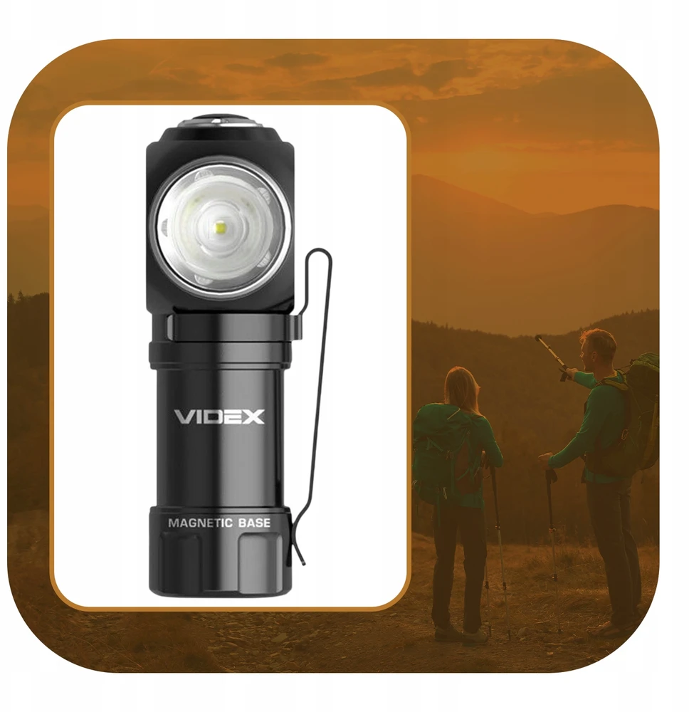 Videx Įkraunamas 2-in-1 LED žibintuvėlis 10W IP68 - šaltai balta (5700K) - 600Lm