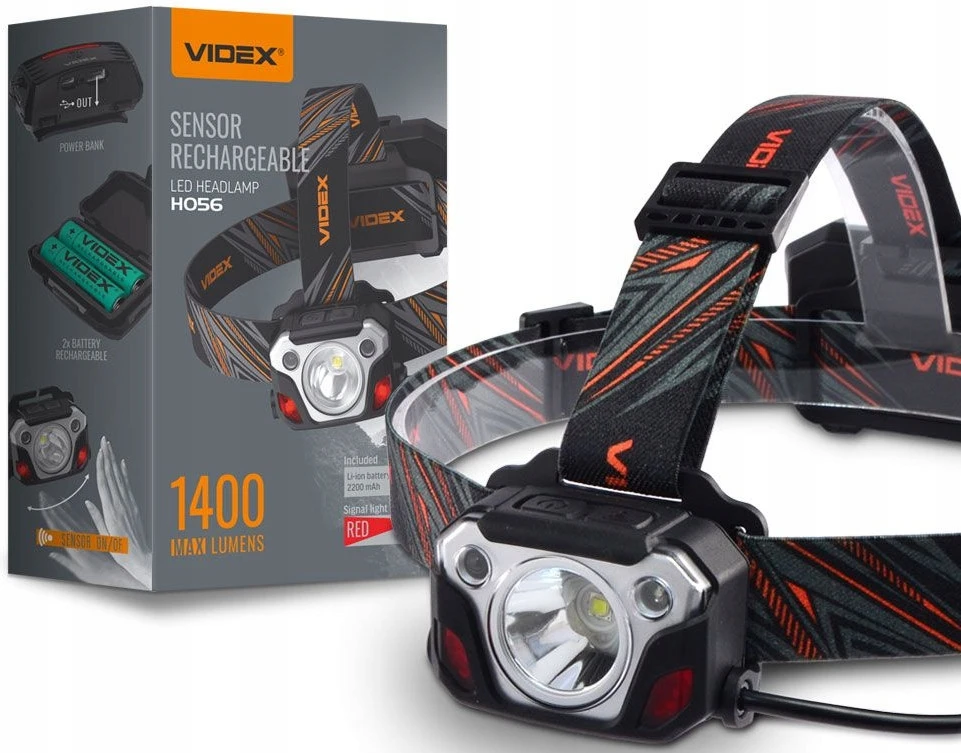 Videx Įkraunamas LED priekinis žibintas 20W IP65 - šaltai balta (6500K) - 1400Lm