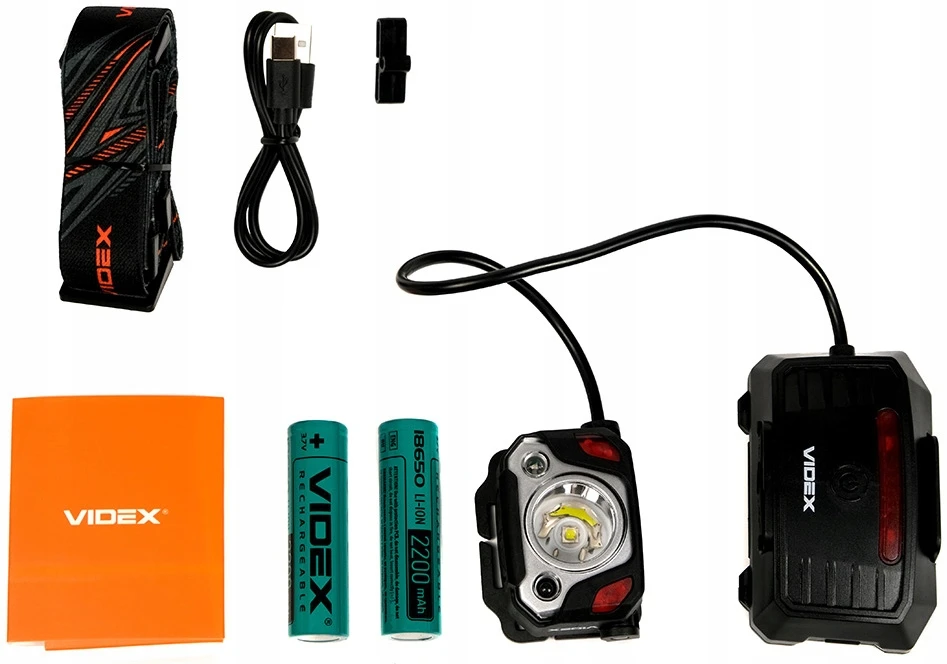 Videx Įkraunamas LED priekinis žibintas 20W IP65 - šaltai balta (6500K) - 1400Lm