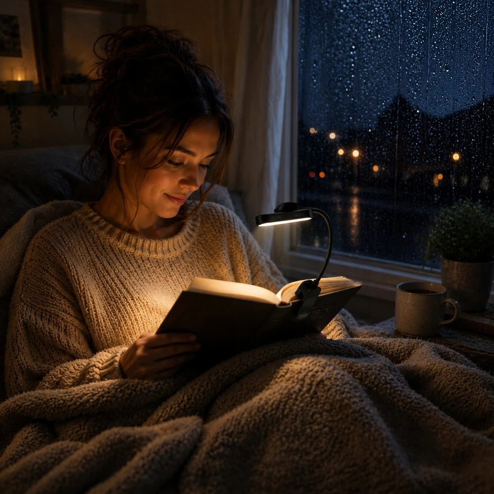 Videx Lampka LED Do Czytania Książek Z Klipsem Przypinana 3 Barwy Nocna Biurkowa