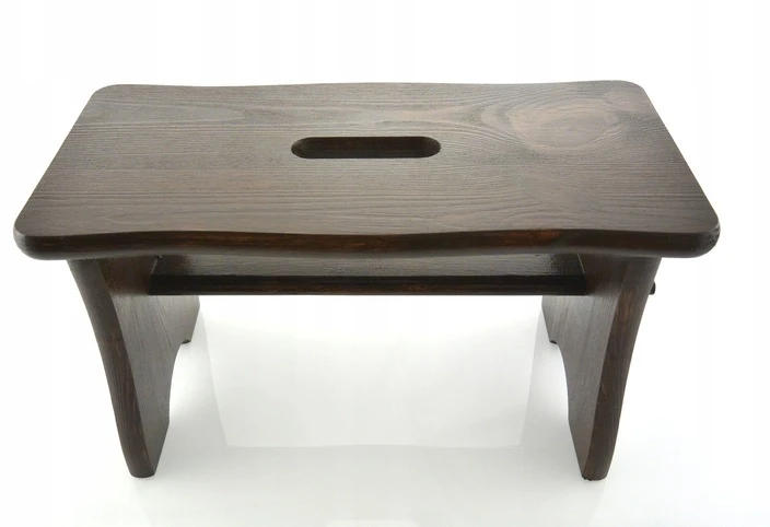 VIDUTINĖS RUDOS taburetės RYCZKA WOODEN STOOL virtuvės taburetė su platforma FSC