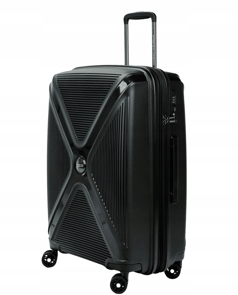 Vidutinio dydžio lagaminas SwissBags Cross-Box 67 cm juodas