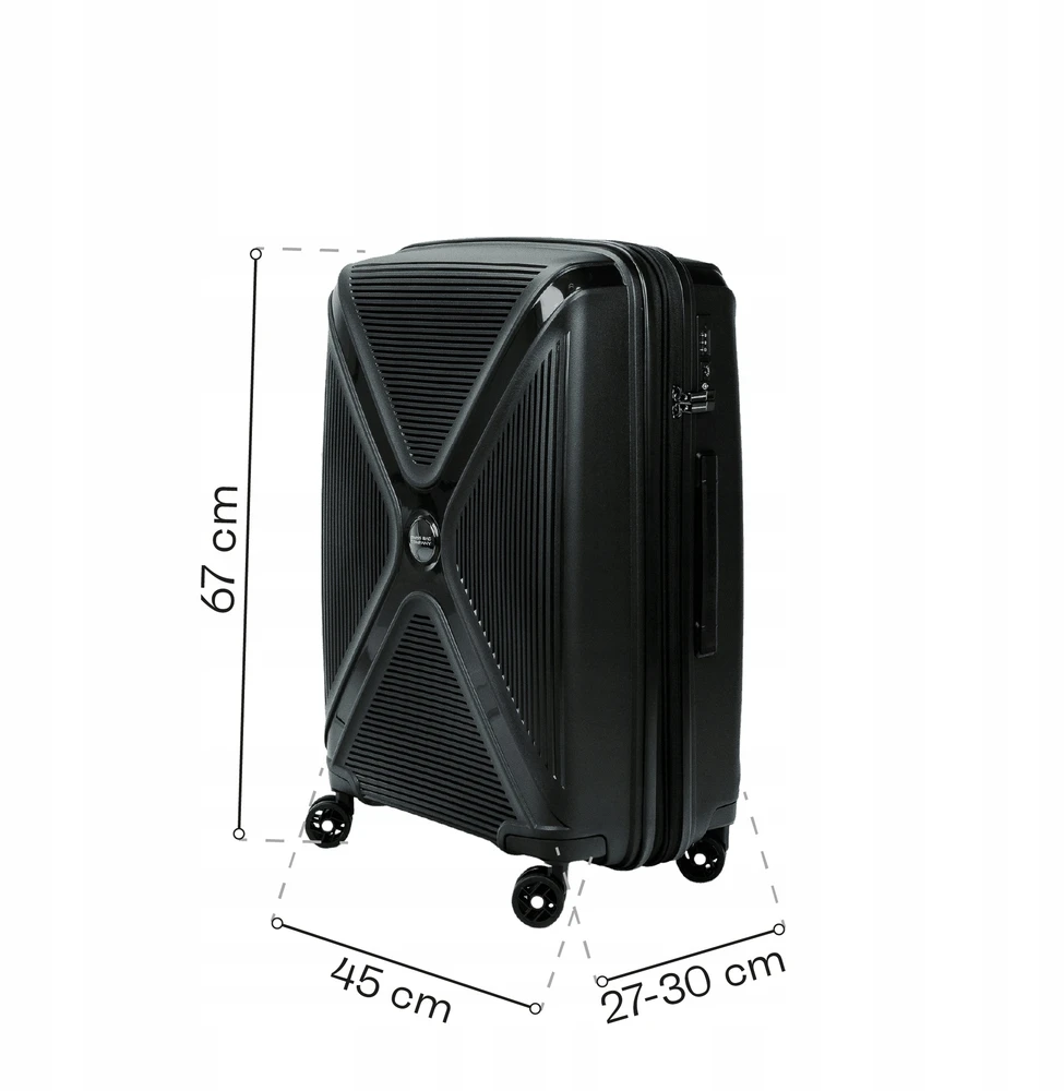 Vidutinio dydžio lagaminas SwissBags Cross-Box 67 cm juodas